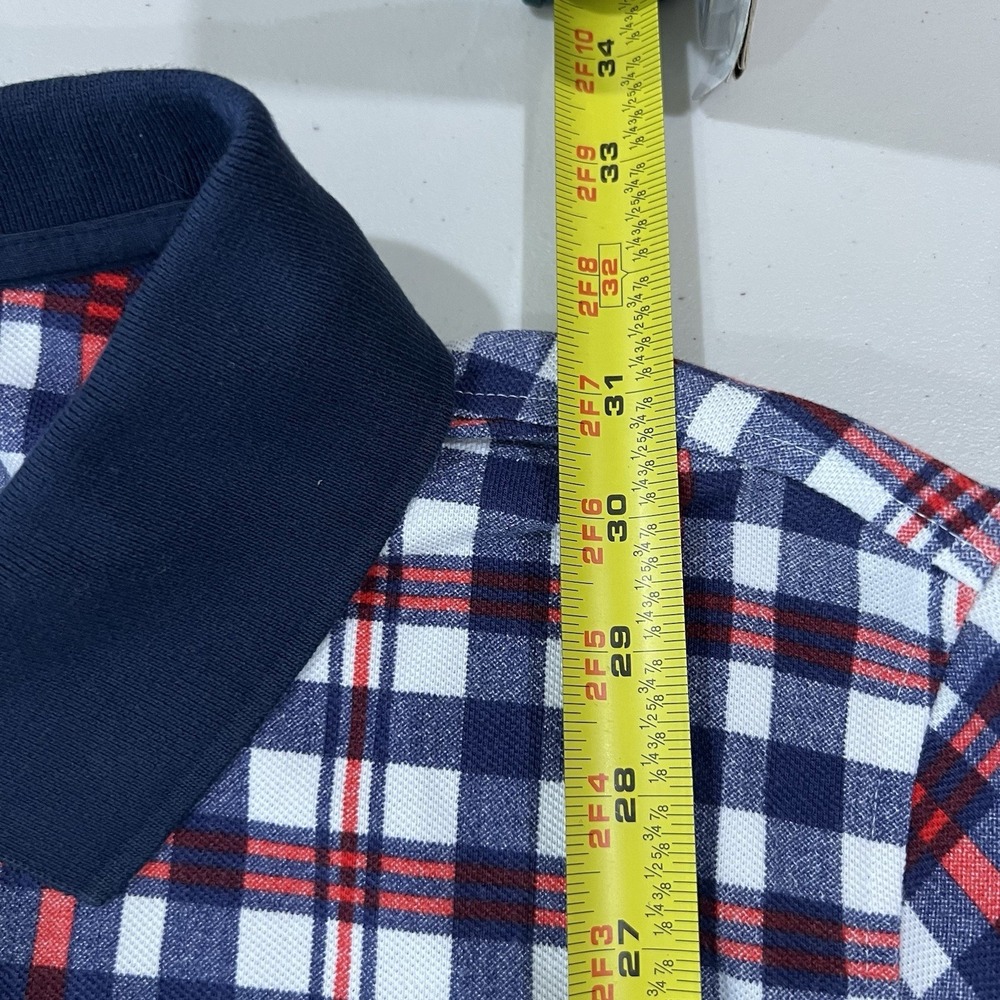 Brooks Brothers Polo Shirt Mens XL Striped Plaid Check Pattern Red Blue White - Picture 5 of 10